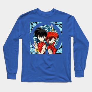 ranma saotome in jyusenkyo waterfall art Long Sleeve T-Shirt